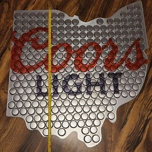 NEW OHIO shaped Coors Light bottle cap wall art